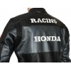 HONDA Racing Black Leather Motorcycle Jacket